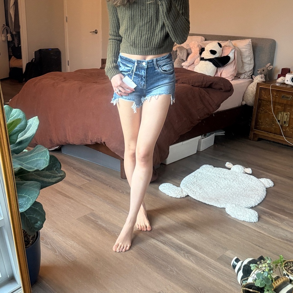 NWT Vervet Dark Wash Obsession Distressed High Rise Denim Short